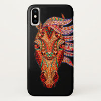 Horse jewel mosaic look colourful cowgirl black 