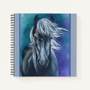 Horse Journal Watercolor Boho Chic Custom Notebook