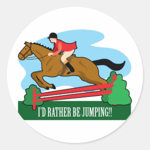 Horse Jump Classic Round Sticker