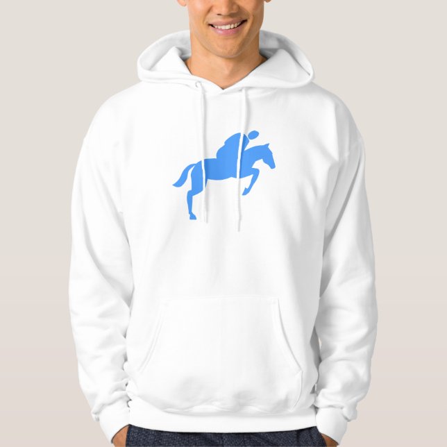 Horse Jumping - Baby Blue Hoodie (Front)