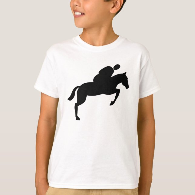 Horse Jumping - Black T-Shirt (Front)