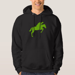 Horse Jumping - Martian Green Hoodie