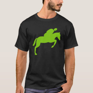 Horse Jumping - Martian Green T-Shirt