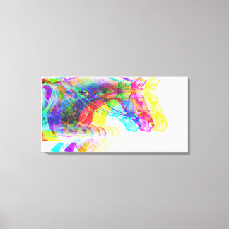 Horse Jumping Modern Colourful Canvas Print