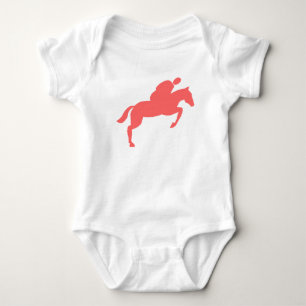 Horse Jumping - Tropical Pink Baby Bodysuit