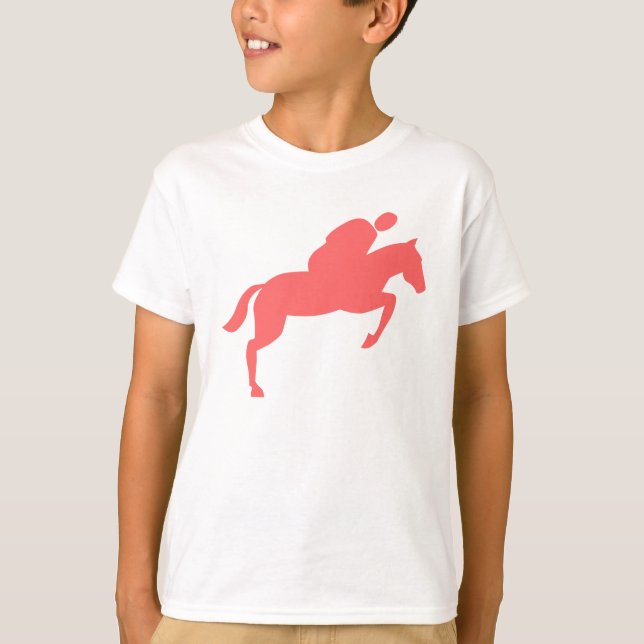 Horse Jumping - Tropical Pink T-Shirt (Front)
