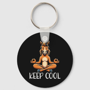 Horse Keep Cool Yoga Meditation _1 Keychain