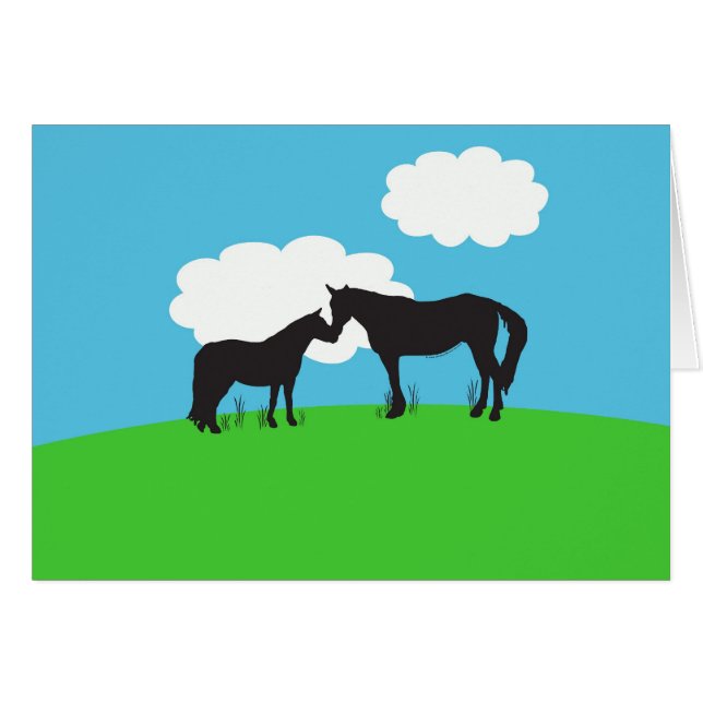Horse Kisses Card (Front Horizontal)