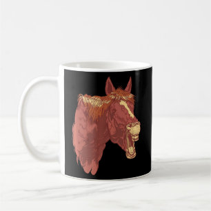 Horse Laughing  Teeth Face Horse Silhouette Riding Coffee Mug