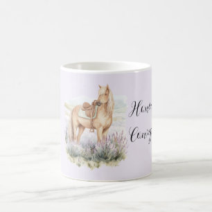 Horse Lavender Floral Howdy Cowgirl Coffee Mug