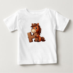 Horse Letter H Baby T-Shirt