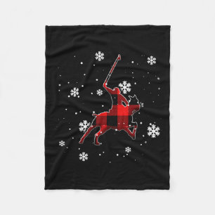 Horse Lo Plaid Christmas  Fleece Blanket