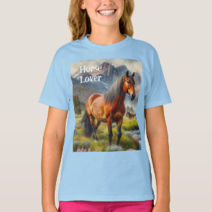 Horse Lover Brown Mustang Kids T-Shirt