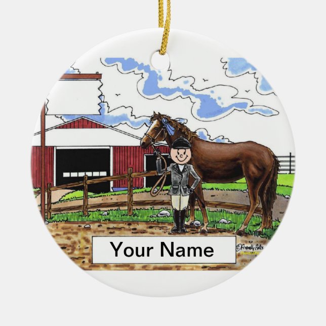 Horse Lover Ceramic Ornament (Front)