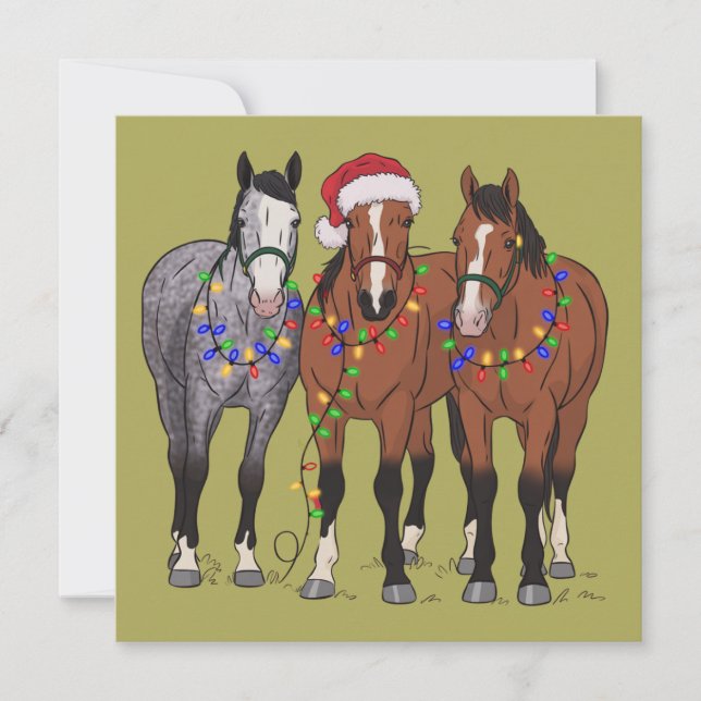 Horse Lover Christmas Animal Farm Animal Lover Holiday Card (Front)