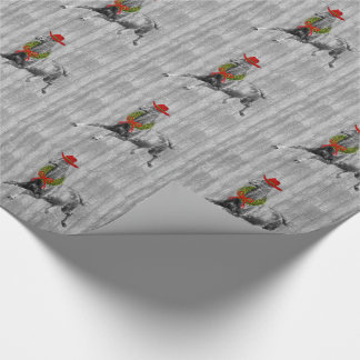 Horse Lover Country Western Christmas Barn Wood Wrapping Paper