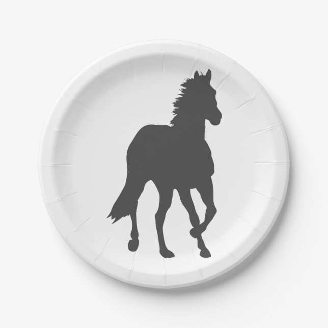 Horse Lover Cowgirl Cowboy Farm Country Western Paper Plate (Front)
