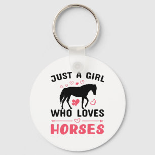 Horse Lover Equestrian Horseback Riding Girls West Keychain