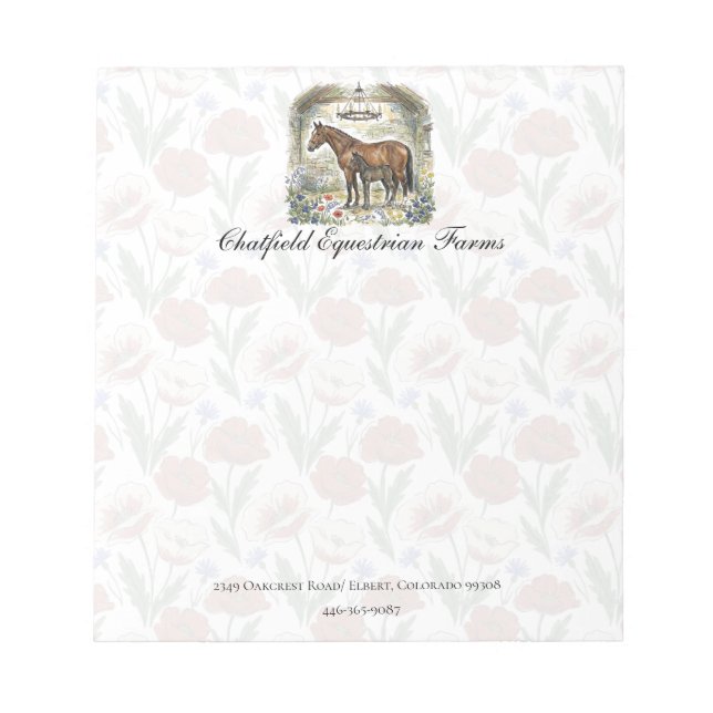 Horse Lover Gift Stationery   Notepad (Front)