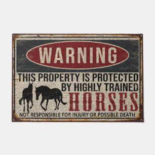 Horse Lover Gift, Vintage Horse Pattern Doormat, Doormat