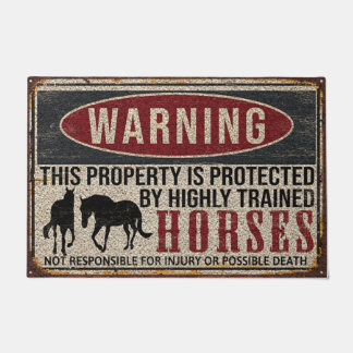 Horse Lover Gift, Vintage Horse Pattern Doormat, Doormat
