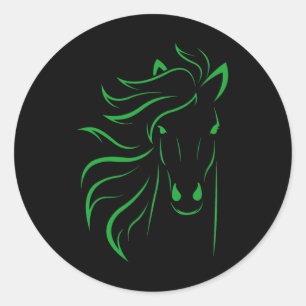 Horse Lover Gifts Womens Equestrian Men Horseback  Classic Round Sticker