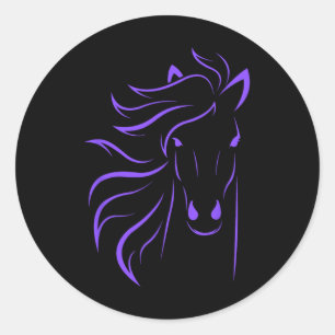 Horse Lover Gifts Womens Equestrian Men Horseback  Classic Round Sticker