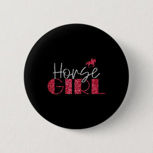 Horse Lover Girl Love Ride Horses Equestrian Horse 2 Inch Round Button