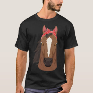 Horse Lover Horse Wearing Bandana Horseback Riding T-Shirt