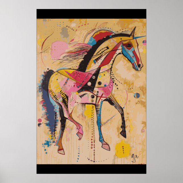 Horse Lover Kadinsky Style Art Poster (Front)