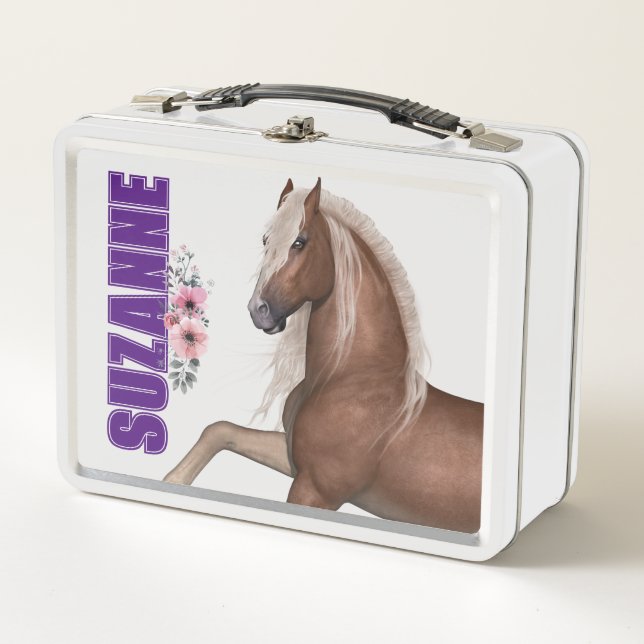 Horse Lover Personalized Metal Lunchbox (Front)