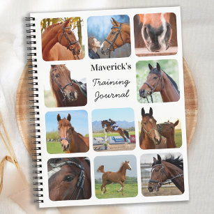 Horse Lover Personalized Modern 11 Photo Collage Notebook