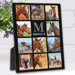 Horse Lover Personalized Monogram 11 Photo Collage Plaque<br><div class="desc">Celebrate your best friend with a custom horse photo collage plaque in a elegant black design. This unique keepsake horse photo plaque is the perfect gift for yourself, family or friends to honour those loved . Customize with 11 of your favourite equine photos, personalized monogram initial and name. See 'personalize...</div>