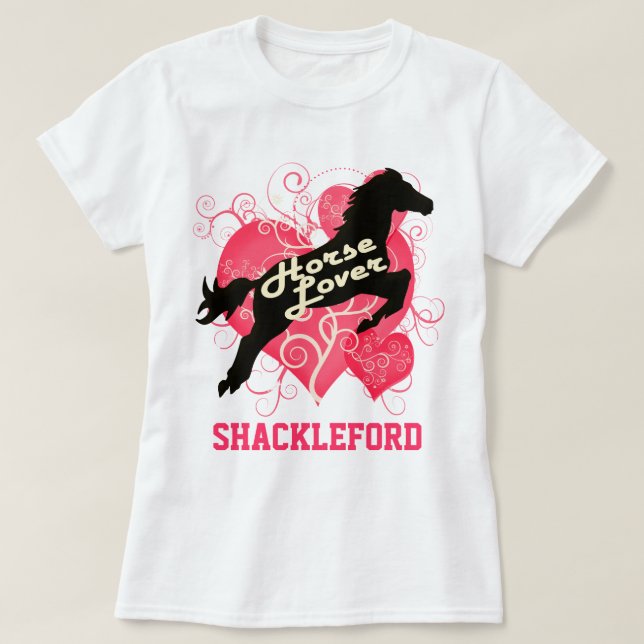 Horse Lover Personalized Shackleford T-Shirt (Design Front)