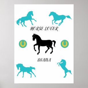 Horse Lover poster with personalized name.