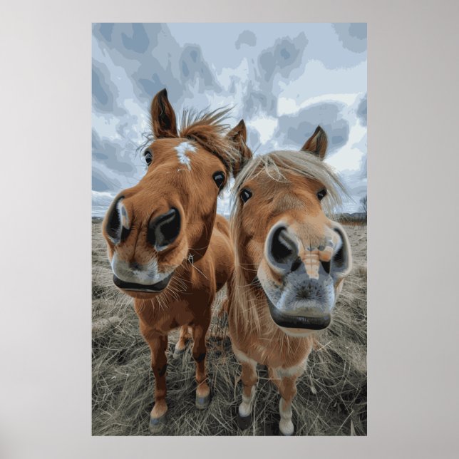 Horse Lover Selfie Art Poster (Front)