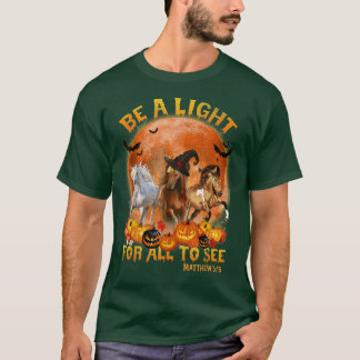 Horse Lover Witch Scary Pumpkin Boo Ghost Horse Ha T-Shirt