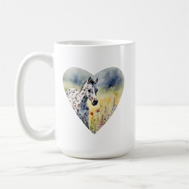 Horse Lover's 15 oz White Ceramic Mug (Left)