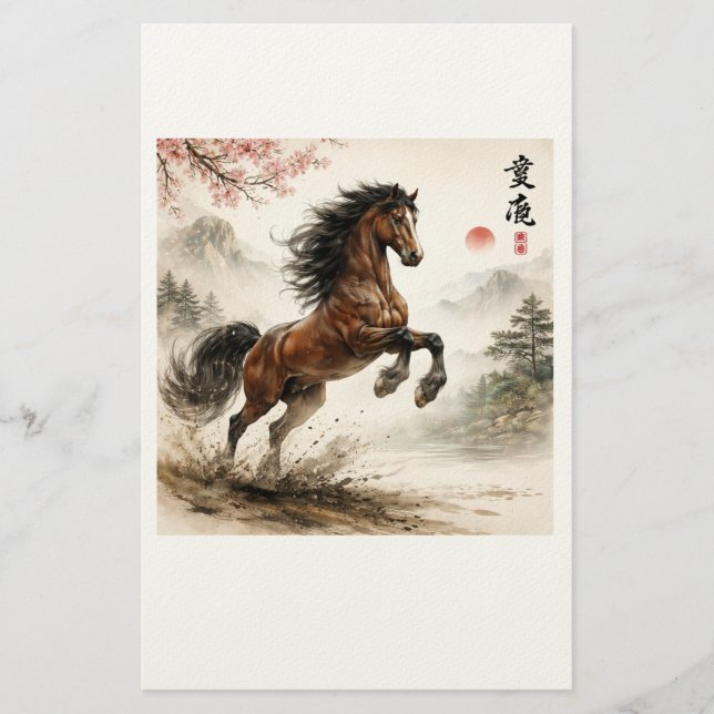 Horse lovers , chinese  stationery (Front)