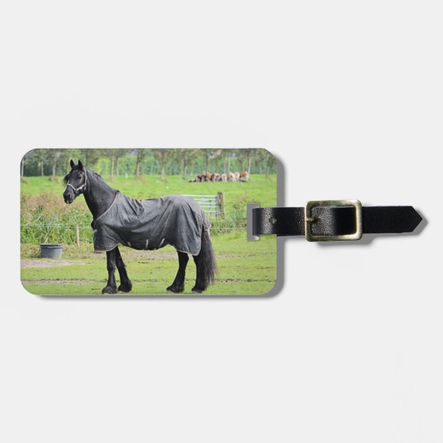 Horse Lover's custom luggage tag (Front Horizontal)