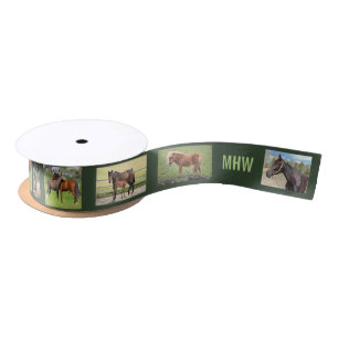 Horse Lover's custom monogram ribbon Satin Ribbon