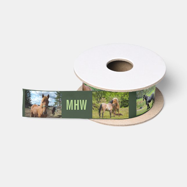Horse Lover's custom monogram ribbon Satin Ribbon (Spool)