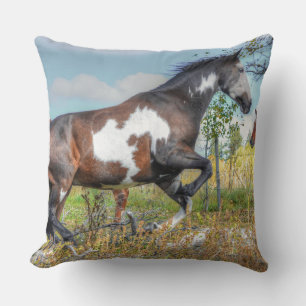 Horse-lover's Equine Photo on a BC Ranch Throw Pillow