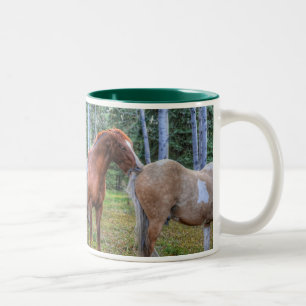 Horse-lover's Equine Photo on a BC Ranch Two-Tone Coffee Mug