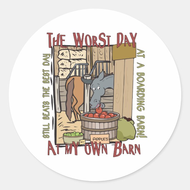 Horse Lovers Gifts Classic Round Sticker (Front)