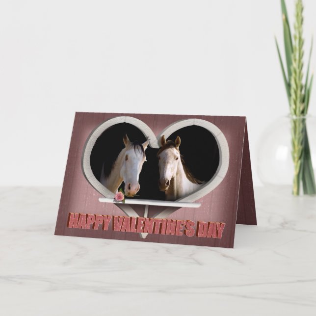 Horse Lovers Valentine Holiday Card (Front)