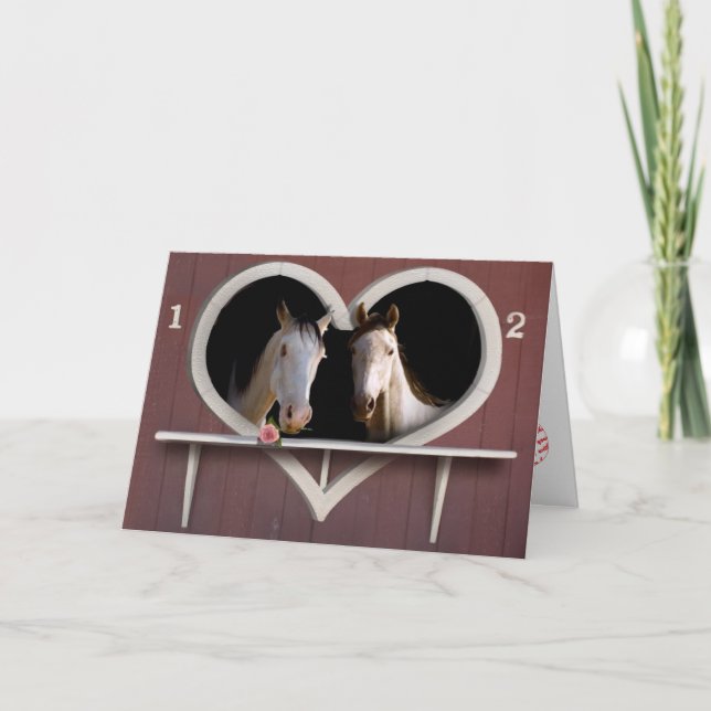 Horse Lovers Valentine Photo Card (Front)