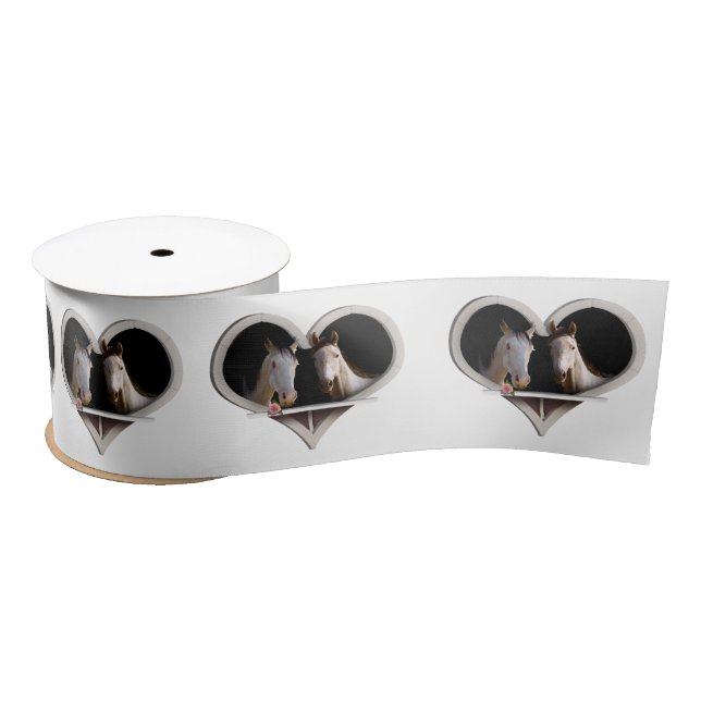 Horse Lovers Valentine's Day  Satin Ribbon (Spool)
