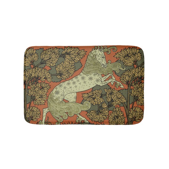 Horse Medieval Arts Crafts Art Nouveau  Bath Mat (Front)
