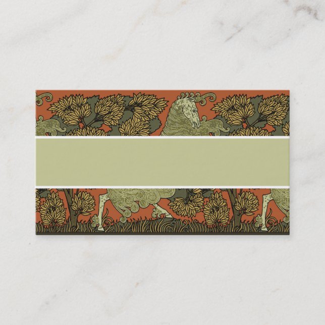 Horse Medieval Arts Crafts Art Nouveau  Business Card (Front)